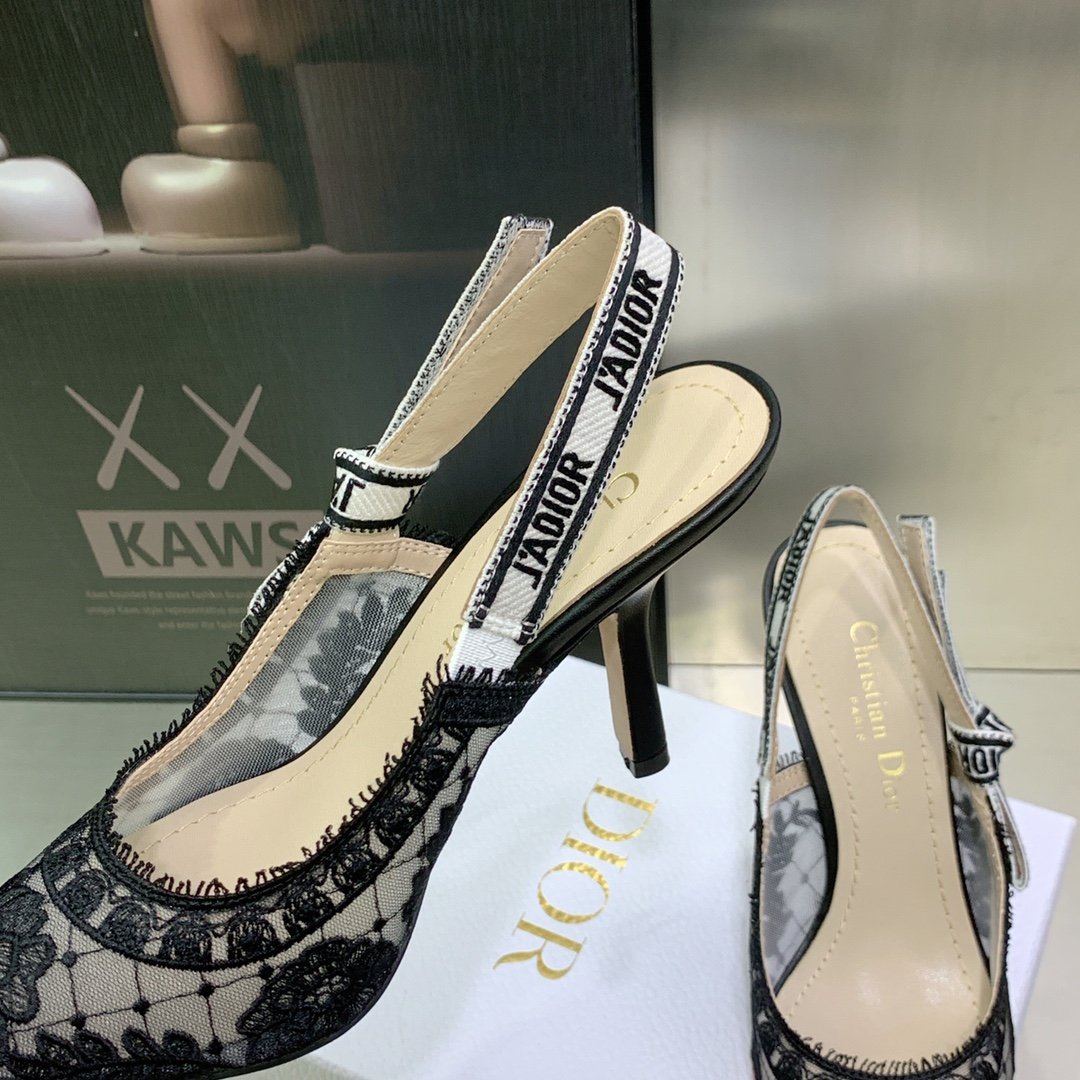 CD J'ACD Slingback Pumps Black Lace - Heels - Image 8