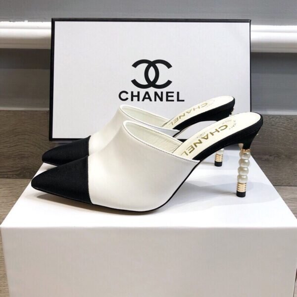 CC Slingback Mules with Pearl Heel - Heels