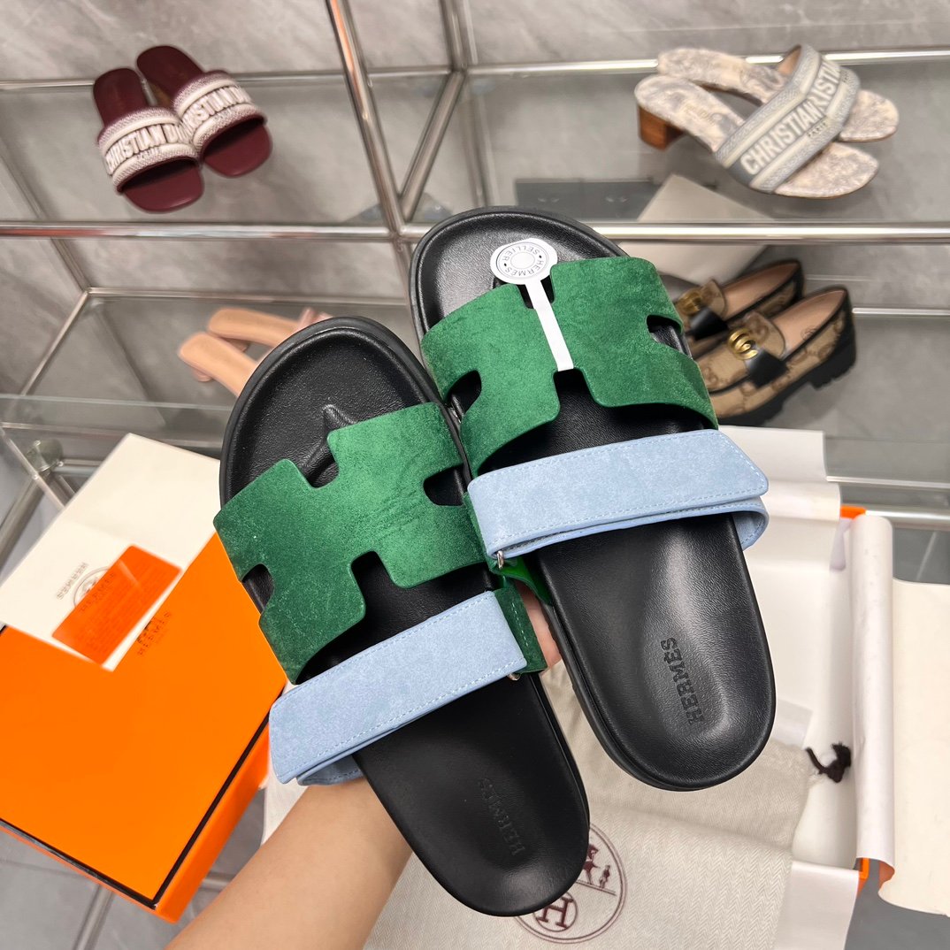 HM Izmir Sandals Green/Blue Suede - Sandals - Image 9
