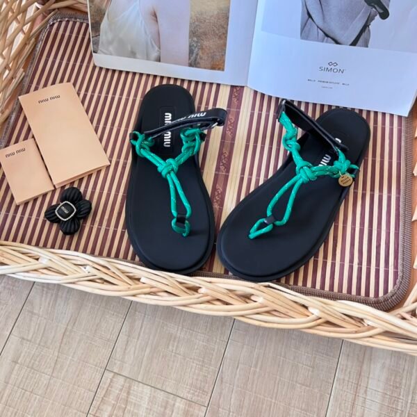 MIU Rope Thong Sandals - Sandals