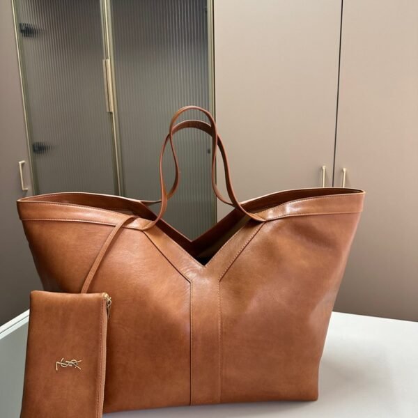 YSL Icare Maxi Shopping Bag Brown Leather - Bag