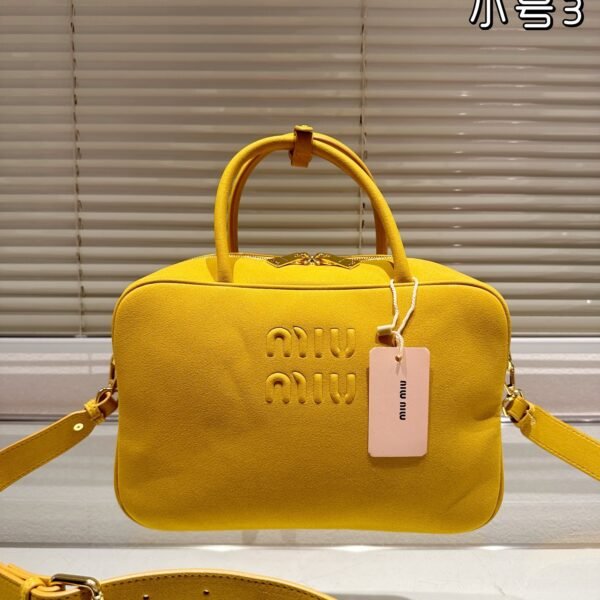 MIU Wander Matelassé Small Yellow Leather - Bag