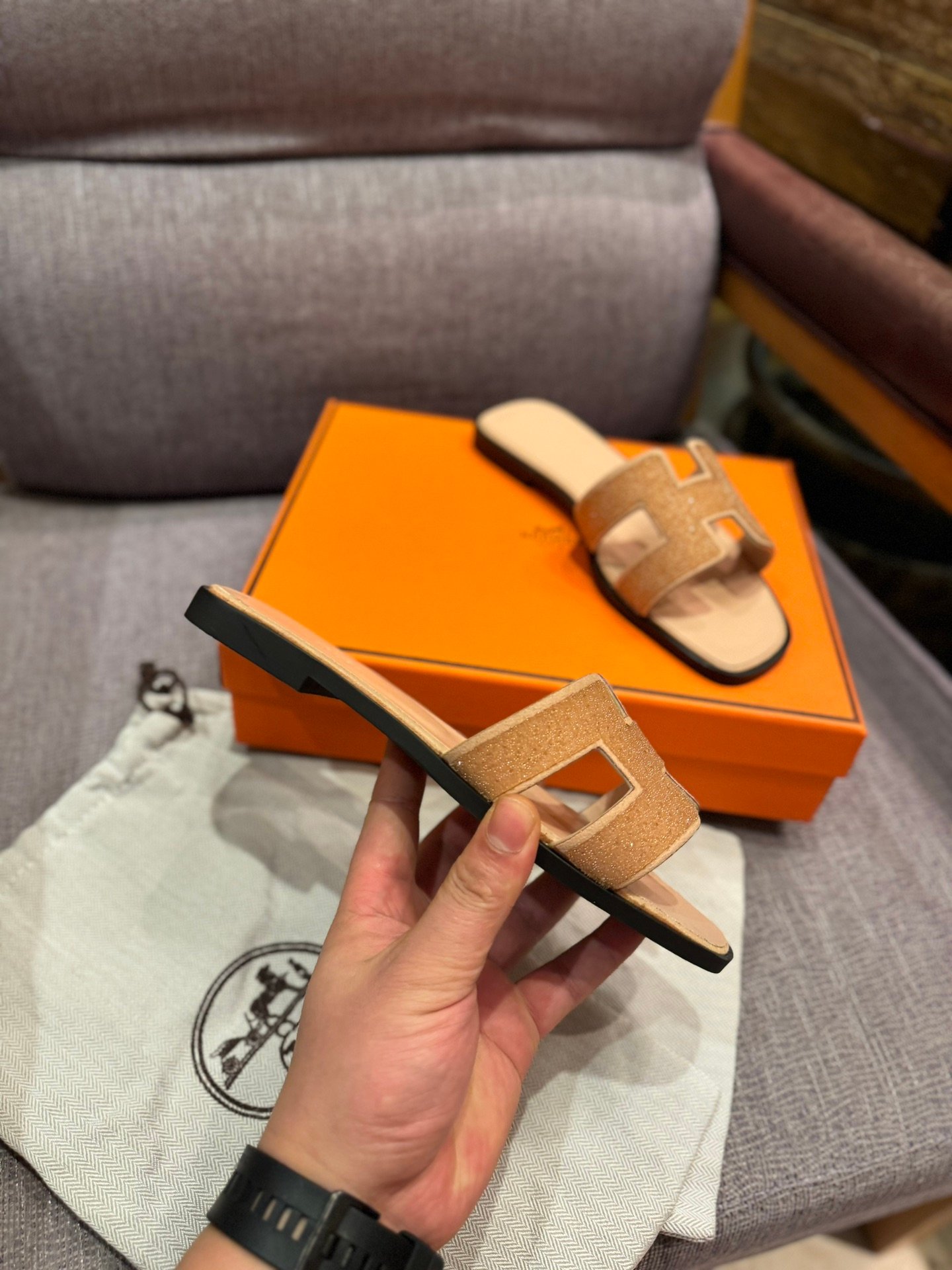 HM Oran Sandals Tan Suede - Sandals - Image 4