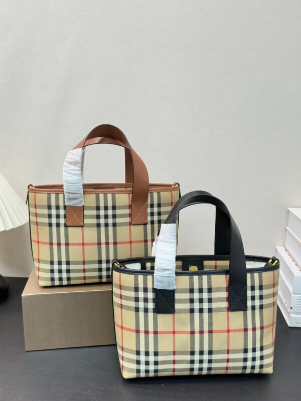 BBR Vintage Check Canvas Mini Title Beige/Black – Borsa