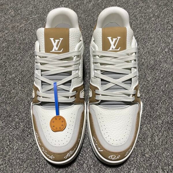 LV Trainer Sneaker White/Tan Leather - Sneakers