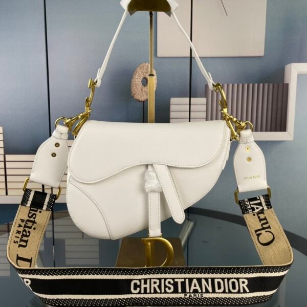 CD Saddle White Leather - Bag