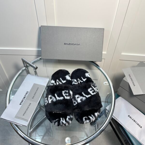 BAL Faux Fur Logo Slides - Slides