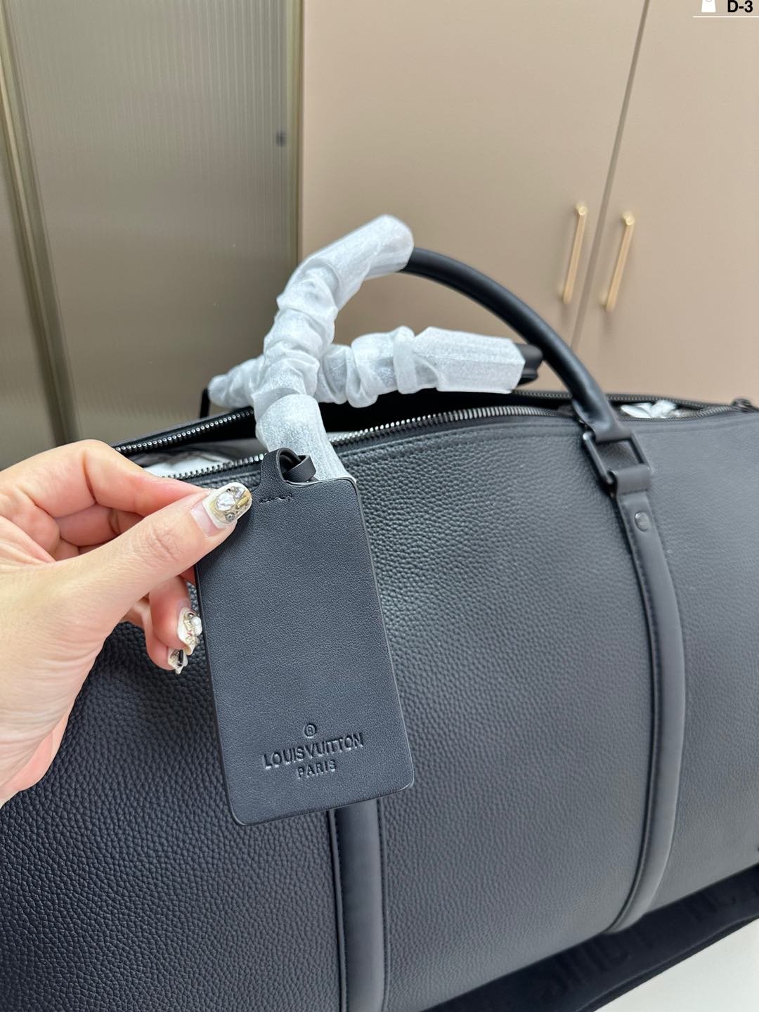 LV Keepall Bandoulière 55 Black Taiga Leather - Bag - Image 8