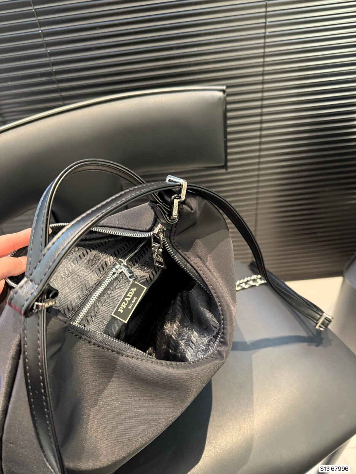 PR Cleo Satin Black Nylon – Bag — 9