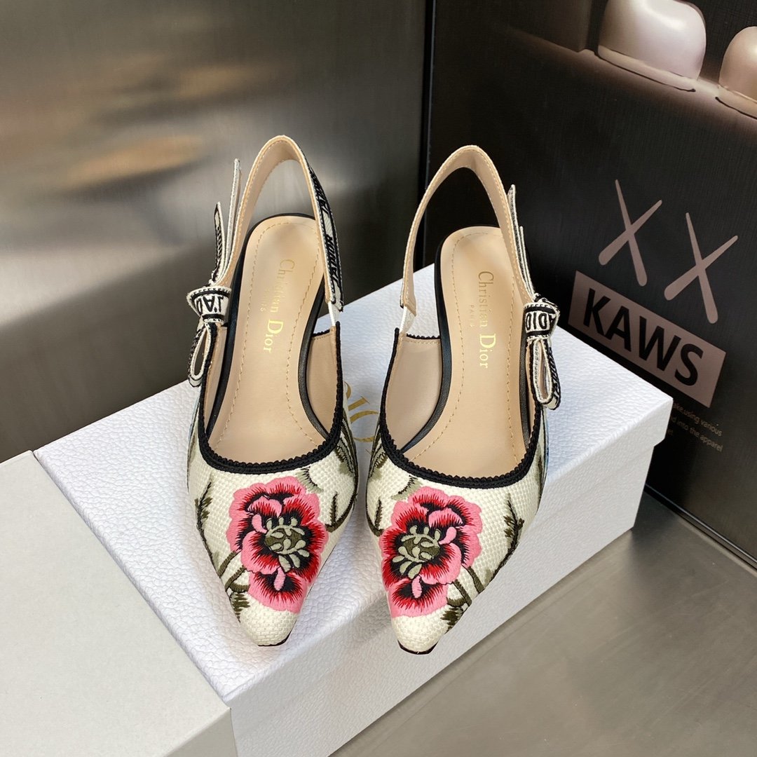 CD J'ACD Slingback Pump Embroidered Canvas - Heels - Image 3