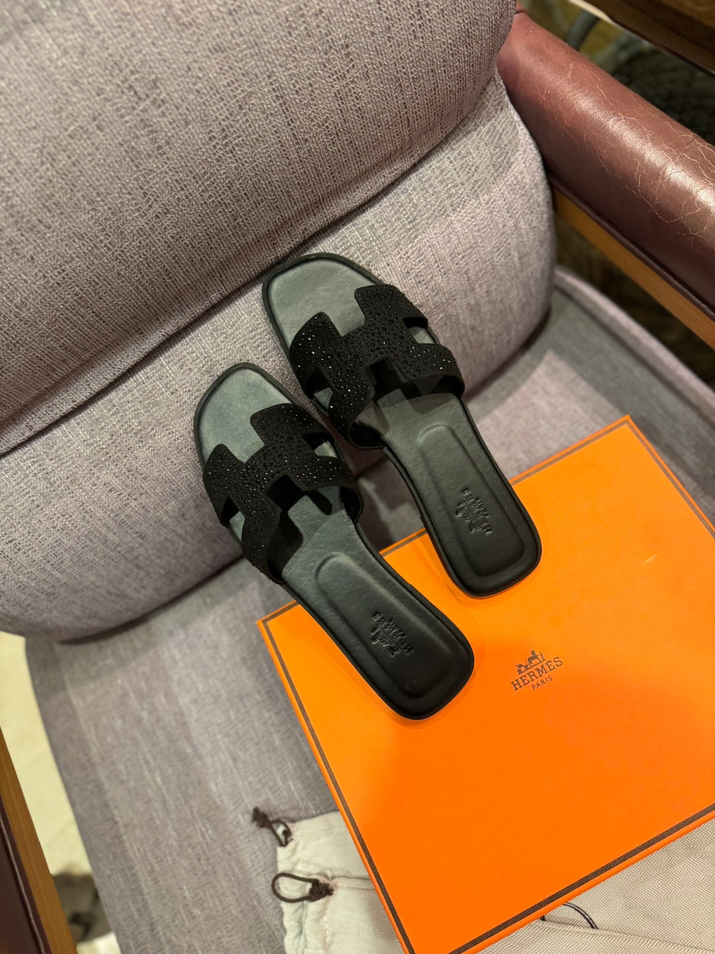 HM Oran Sandals Black Suede - Slides - Image 2