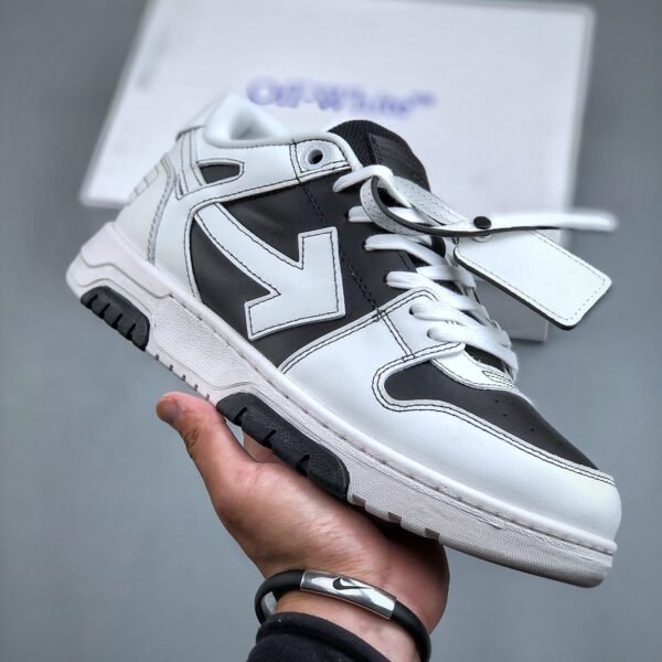 OW Out of Office White/Black Leather - Sneakers