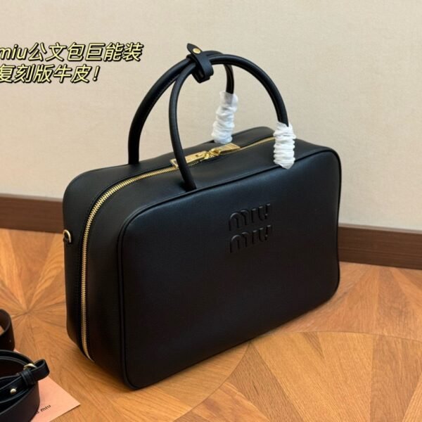 MIU Bowling Bag Black Leather - Bag