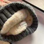 MCL Pom Pom Beanie Grey/Pink Wool – Hat