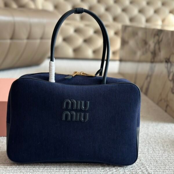 MIU Bowling Bag Navy Corduroy - Bag