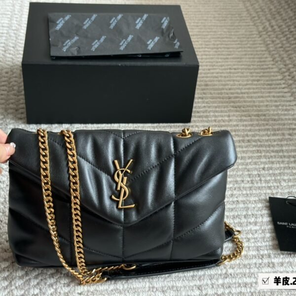 YSL Loulou Puffer Small Black Leather - Bag