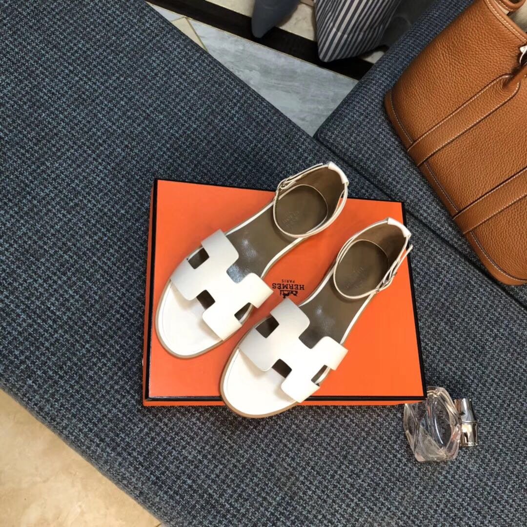 HM Oran Sandals White Leather - Sandals - Image 3
