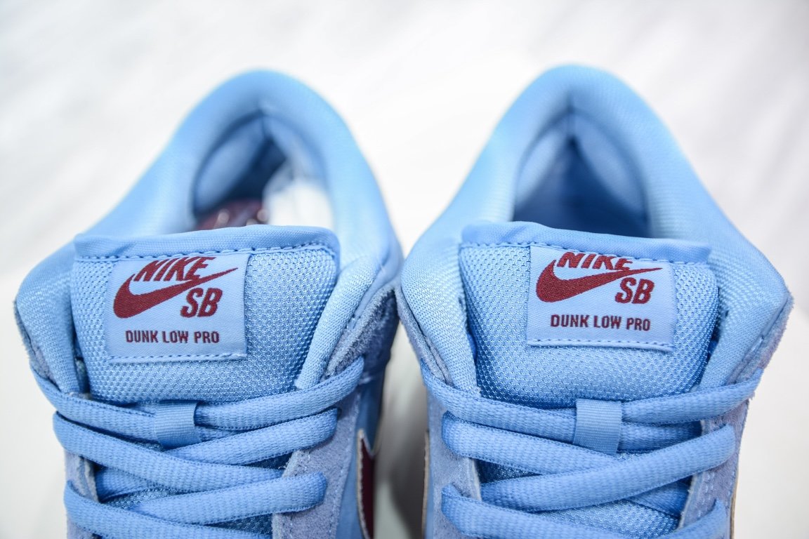 NK Dunk Low Pro QS Blue/Red Suede - Sneakers - Image 9