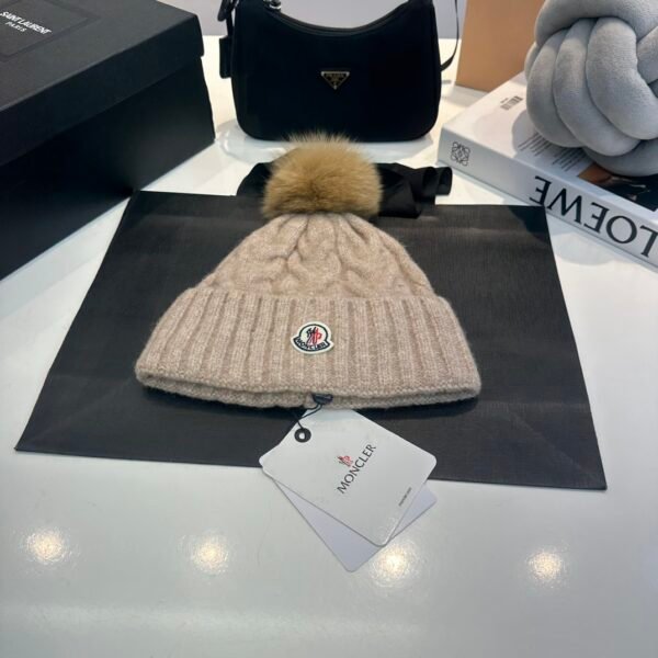 MCL Ribbed Wool Beanie Beige - Hat