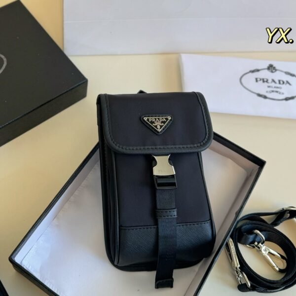 PR Nylon and Saffiano Leather Phone Bag - Bag