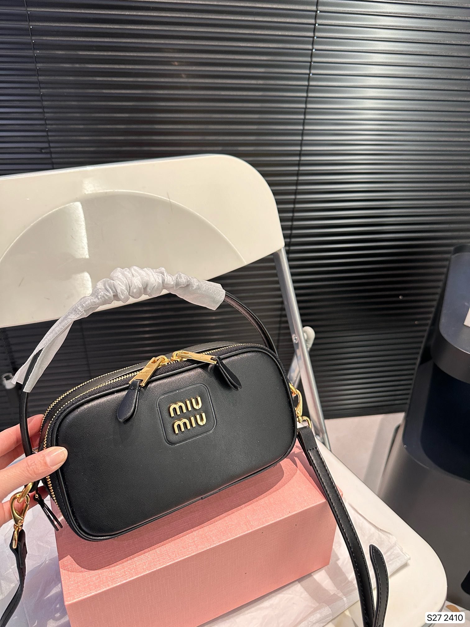 MIU Wander Matelassé Black Leather - Bag - Image 2