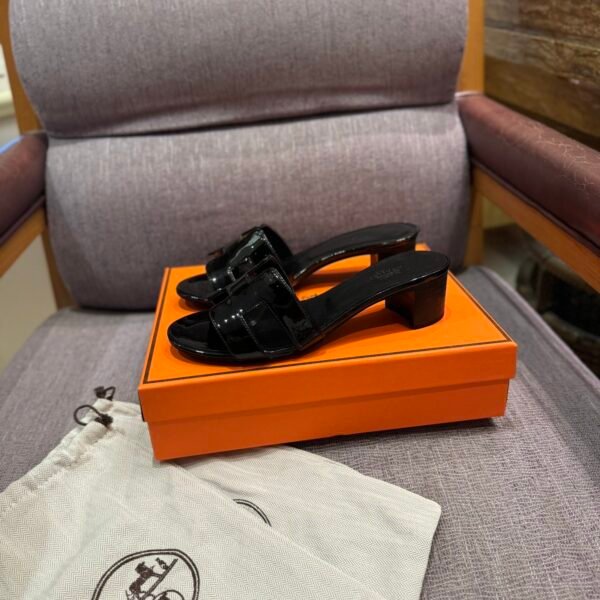 HM Oran Sandals Black Patent Leather - Sandals
