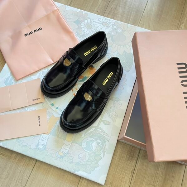 MIU Coin Embossed Loafers - Shoes
