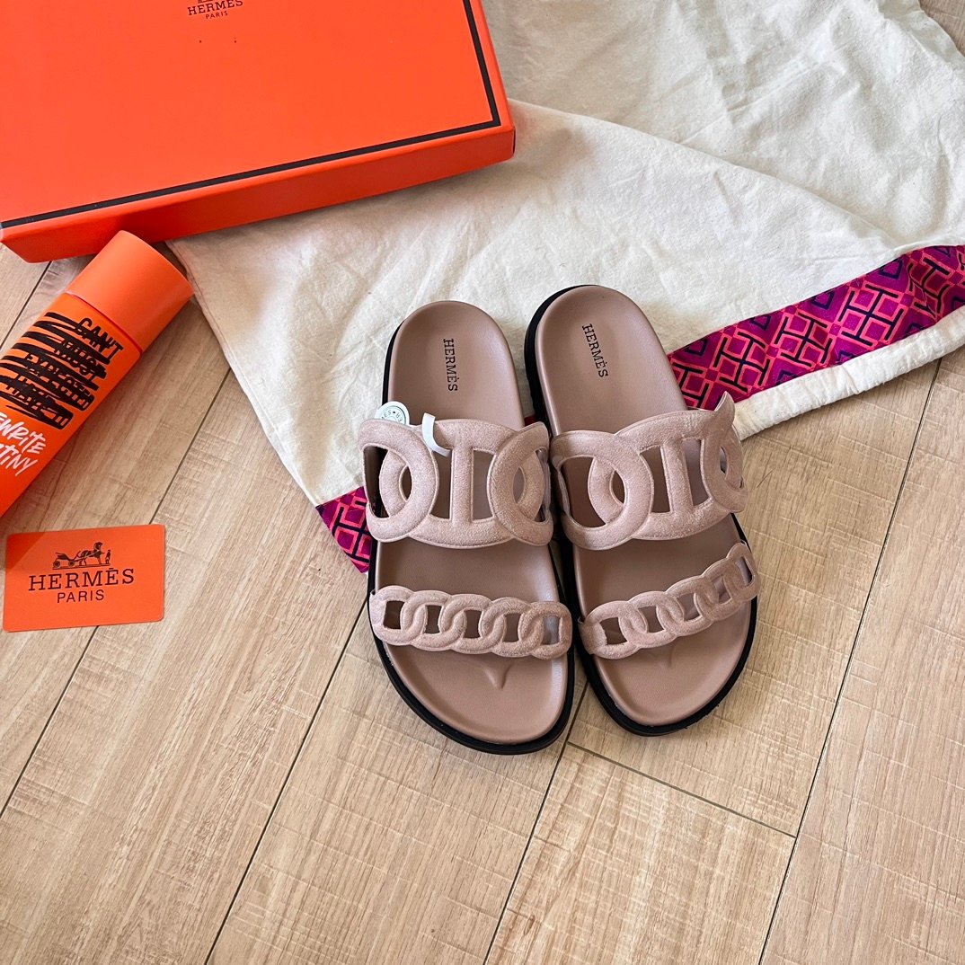 HM Chypre Sandals Pink Suede - Slides