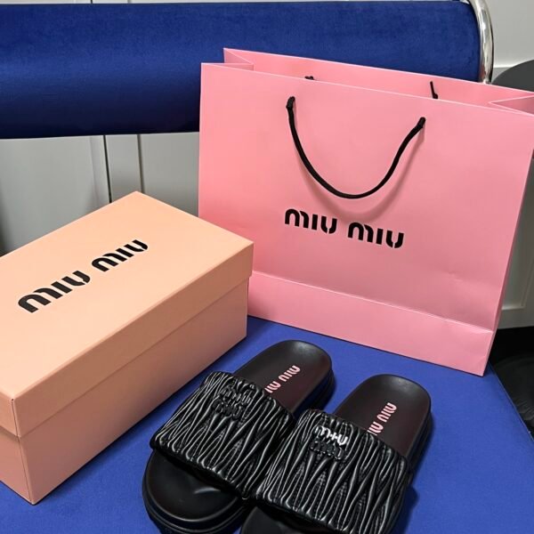 MIU Matelassé Nappa Slides - Slides