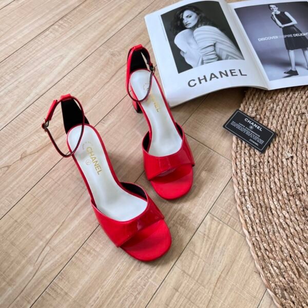 CC Ankle Strap Sandals Red Patent Leather - Heels