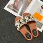 LV Paseo Flat Comfort Mule – Slides – Red