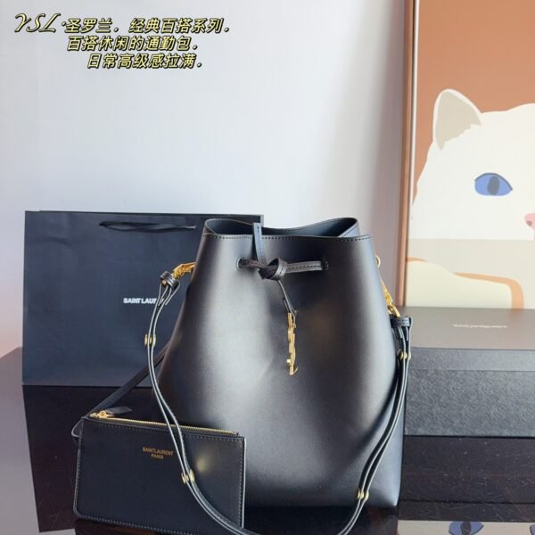 YSL Solferino Bucket Black Leather - Bag