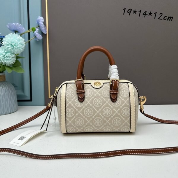 TB Small Tory Monogram Mini Jacquard Barrel