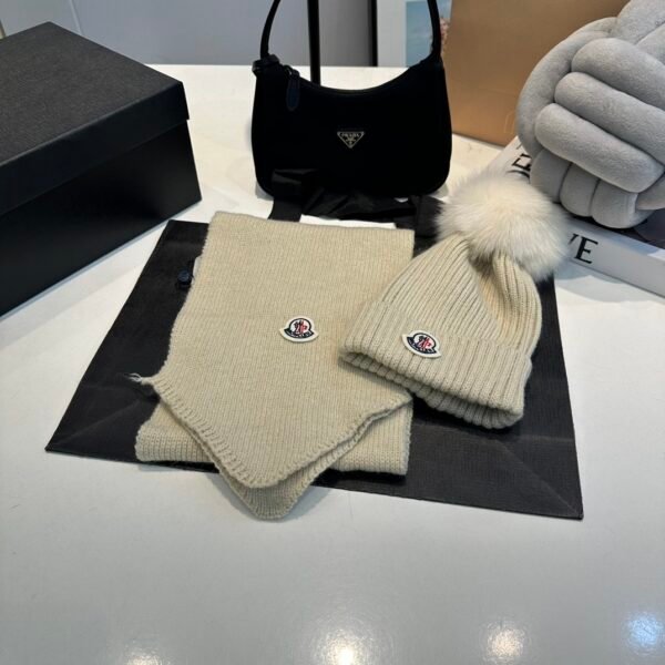 MCL Ribbed Wool Beanie and Scarf Set - Scarf