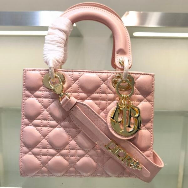CD Lady CD Small Pink Cannage Leather - Bag