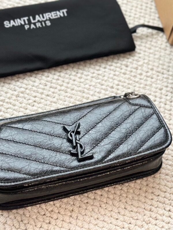 YSL Niki Black Crinkled Leather – Tasche