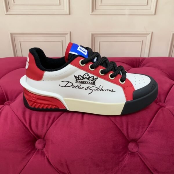 D&G Daymaster White/Red Leather - Sneakers