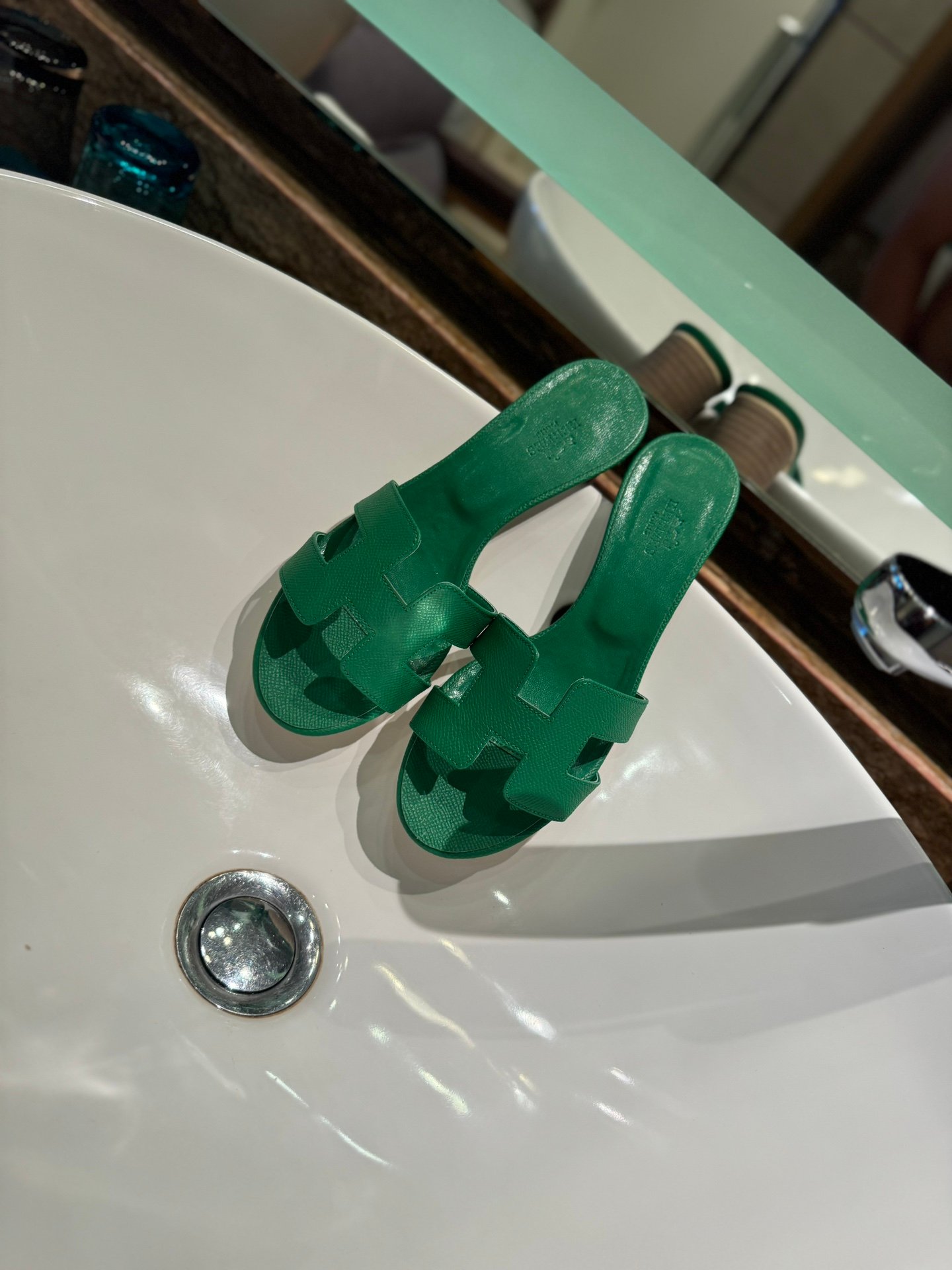 HM Oran Sandals Green Leather - Sandals - Image 6