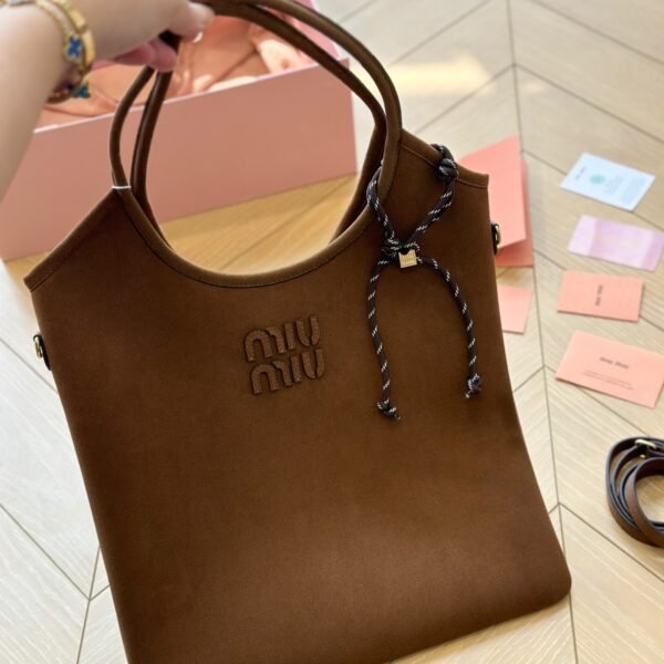 MIU Wander Matelassé Brown Suede - Bag