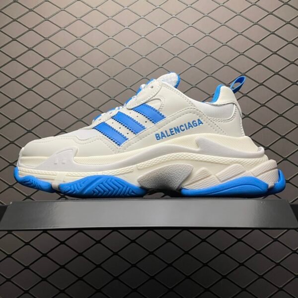 BAL Triple S x AD White/Blue - Sneakers