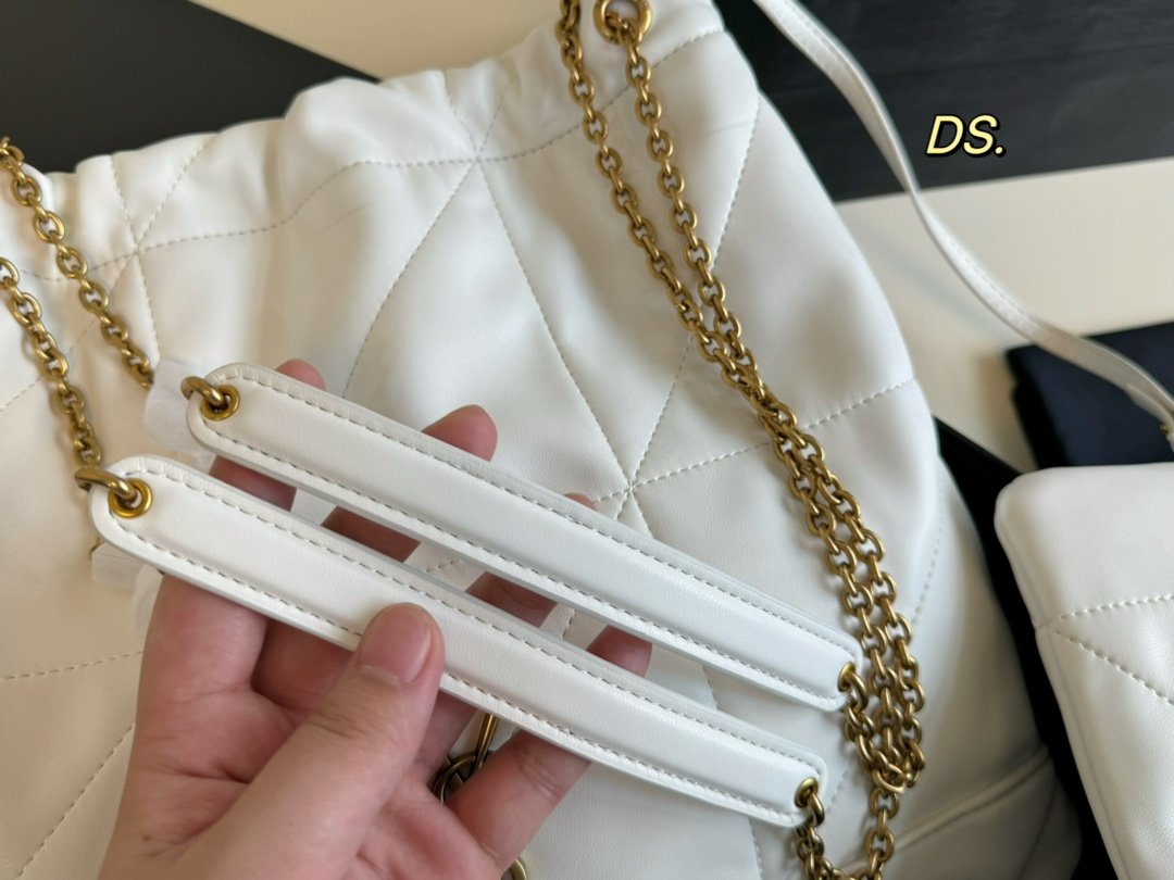 YSL Jamie Puffer White Leather - Bag - Image 3
