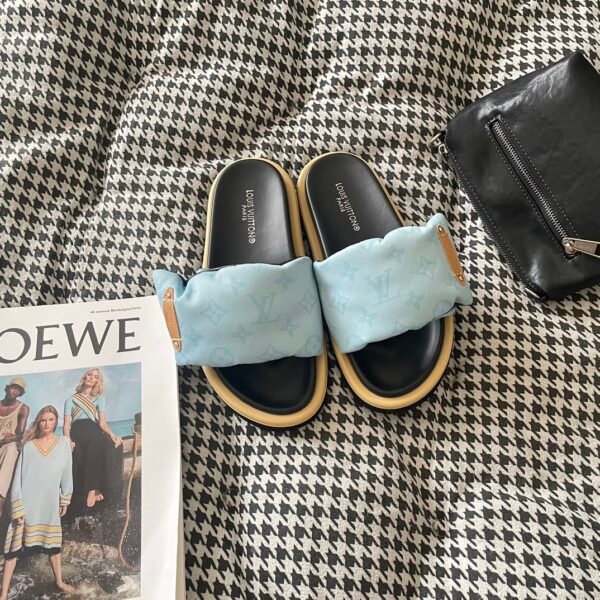 LV Pillow Comfort Slide Blue Monogram - Slides