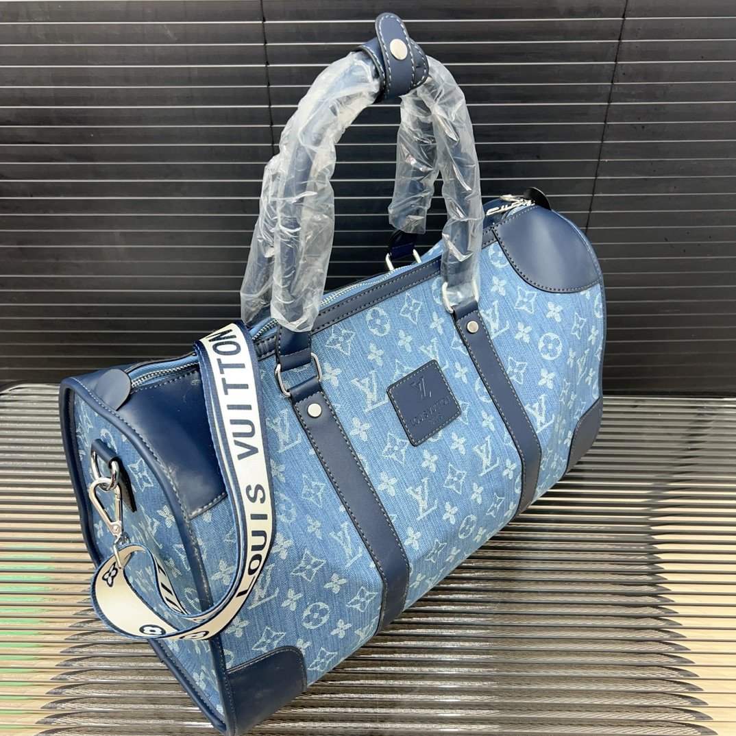 LV Keepall Bandoulière 50 Denim Monogram - Bag - Image 4