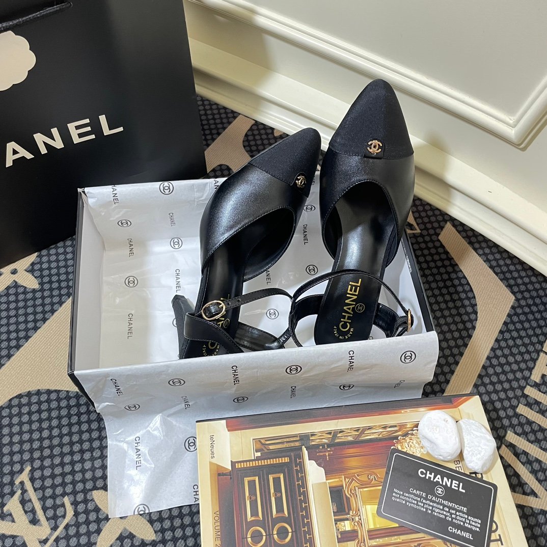 CC Slingback Pumps Black Satin - Heels - Image 3
