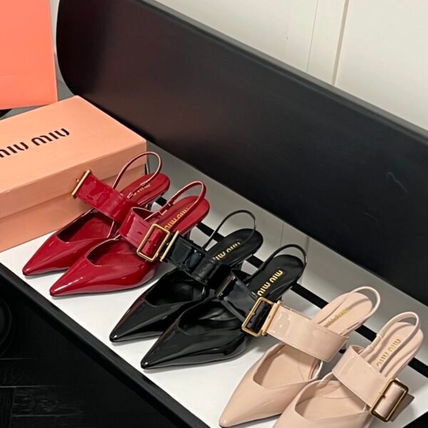 MIU Buckle Slingback Pumps - Heels