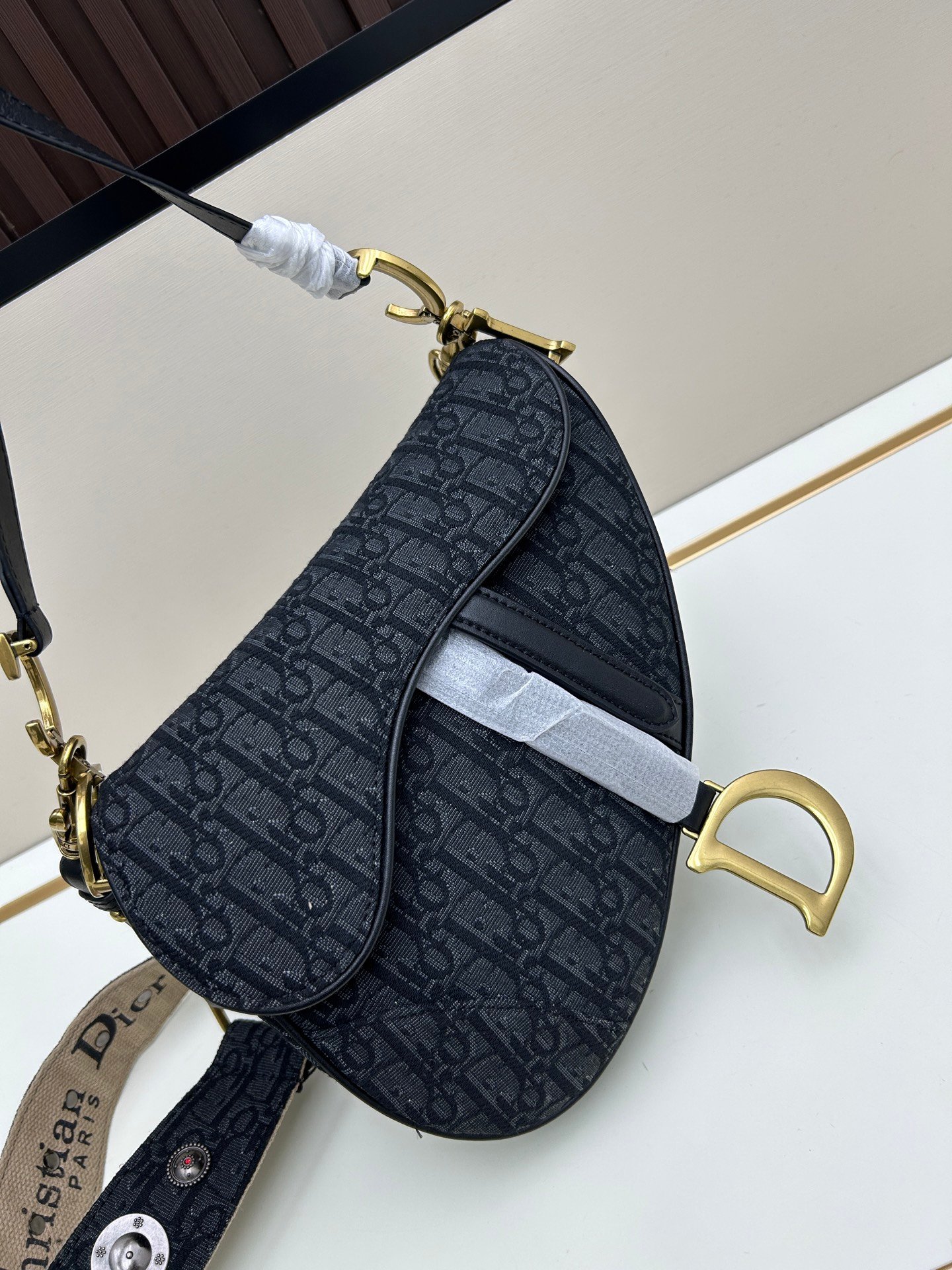 CD Saddle Large Oblique Canvas - Bag - Image 4
