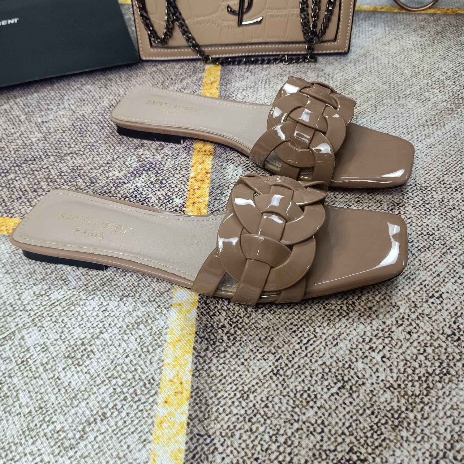 YSL Nu Pieds Patent Leather Black - Sandals - Image 5