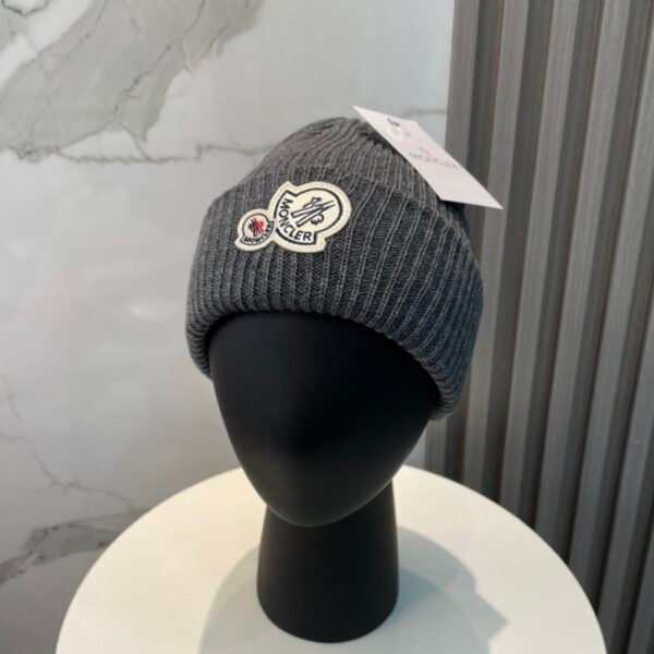 MCL Logo Patch Beanie Grey Wool - Hat