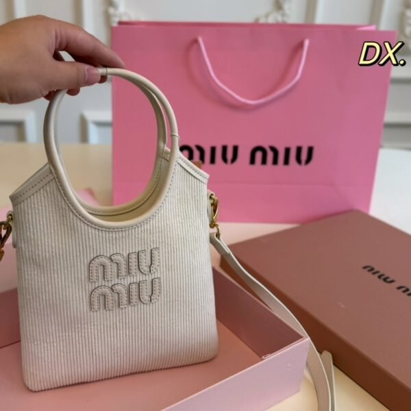 MIU Wander Matelassé White Corduroy - Bag