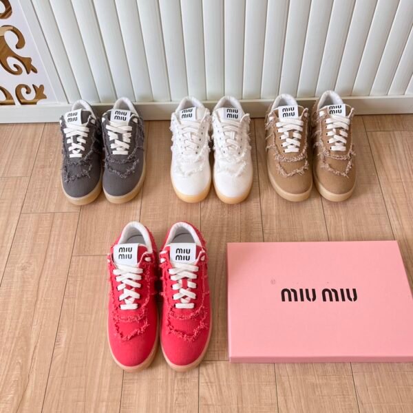 MIU Fringed Canvas Sneakers - Sneakers